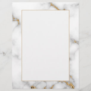 Gray & Gold Marble Look Letterhead