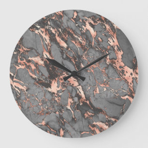 Gray gold pink modern design large clock