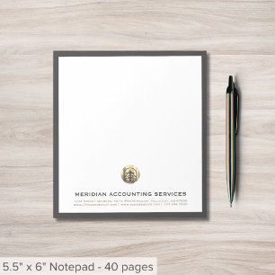 Gray Gold Seal Business Notepad