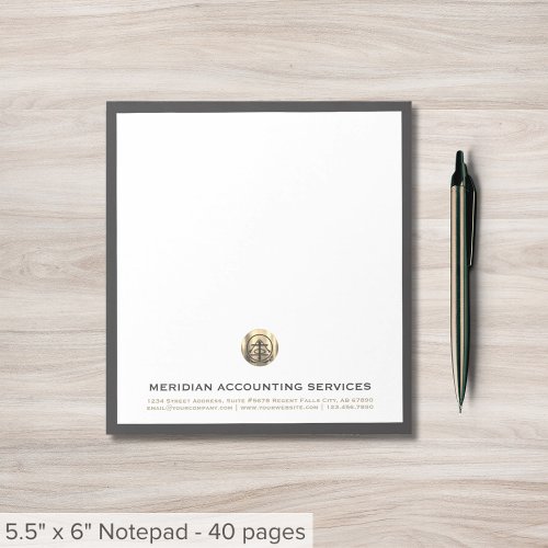 Gray Gold Seal Business Notepad