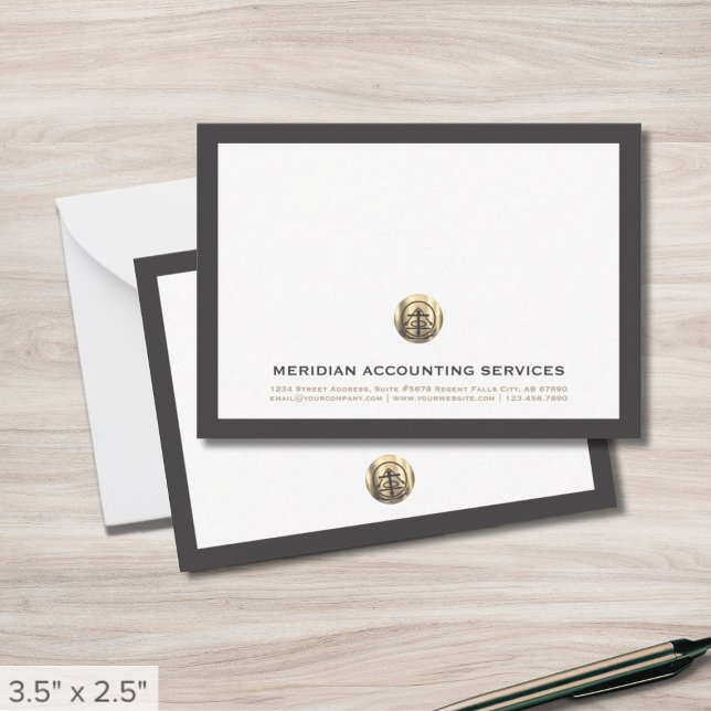 Gray Gold Seal Professional Note Card (Creator Uploaded)