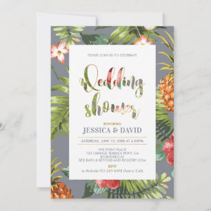 Gray & Gold   Summer Wedding Shower Invitation