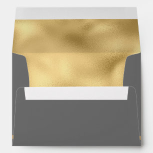 Gray & Gold Wedding Envelope