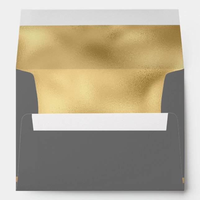 Gray & Gold Wedding Envelope (Back (Bottom))