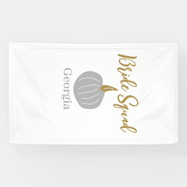 Gray golden pumpkin fall bride squad modern  banner (Horizontal)