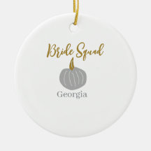Gray golden pumpkin fall bride squad modern