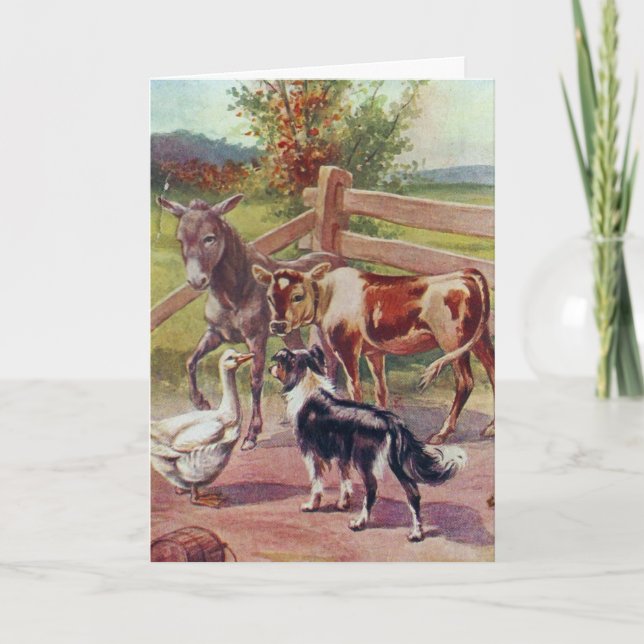 Gray Goose With All His Friends, Birthday Card (Front)