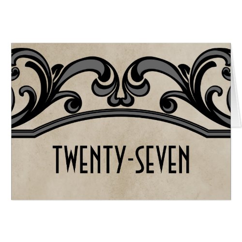 Gray Gothic Swirls Table Number Card