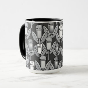 Gray GPS Flowers Mug