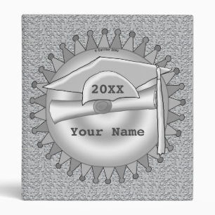 Gray Grad Cap Pennant custom binder