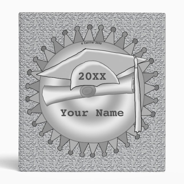 Gray Grad Cap Pennant custom binder  (Front)