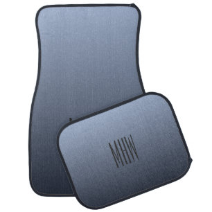 Gray Gradient custom monogram car floor mats