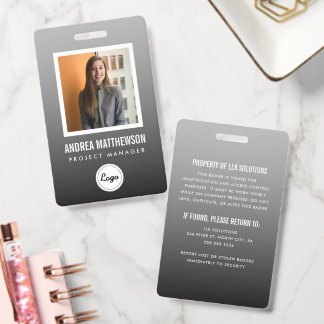 Gray Gradient Employee Badge