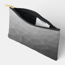 Gray gradient geometric mesh pattern accessory pouch