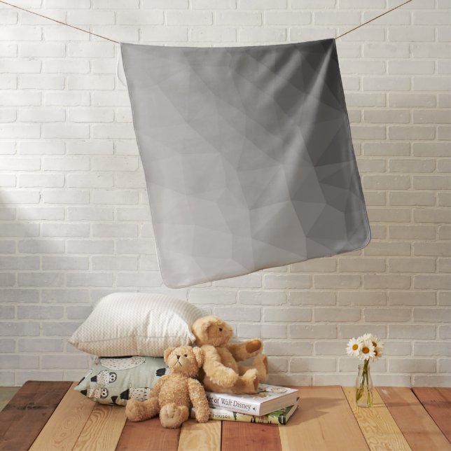 Gray Gradient Geometric Mesh Pattern Baby Blanket (In Situ)