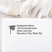 Gray Graduation Cap, Black Tassel Address Labels (Insitu)