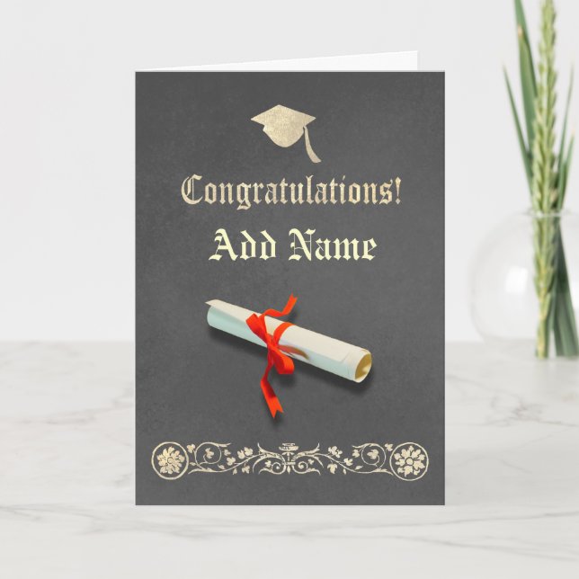 Gray Graduation Card (Front)
