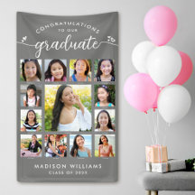 Gray Graduation K–12 Script Photo Collage Modern