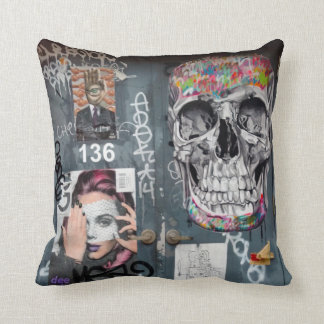 Gray Graffiti Pillow