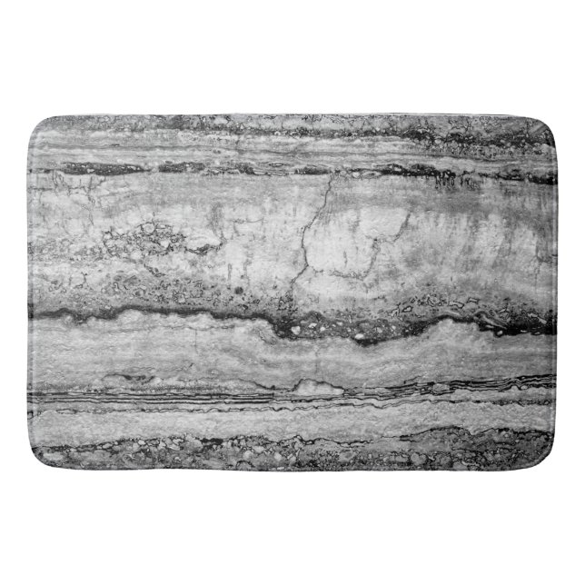 Gray Granite marble | abstract stone pattern   Bath Mat (Front)