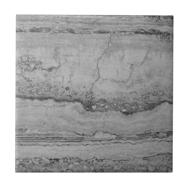 Gray Granite marble | abstract stone pattern   Ceramic Tile (Front)