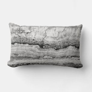 Gray Granite marble abstract stone pattern Lumbar Pillow