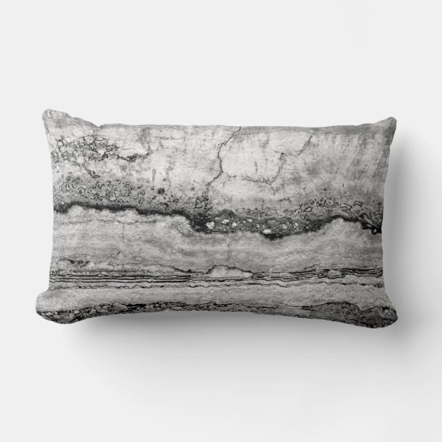 Gray Granite marble | abstract stone pattern   Lumbar Pillow (Front)