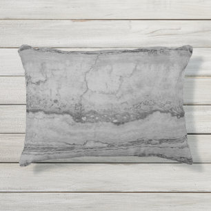 Gray Granite marble abstract stone pattern Outdoor Pillow
