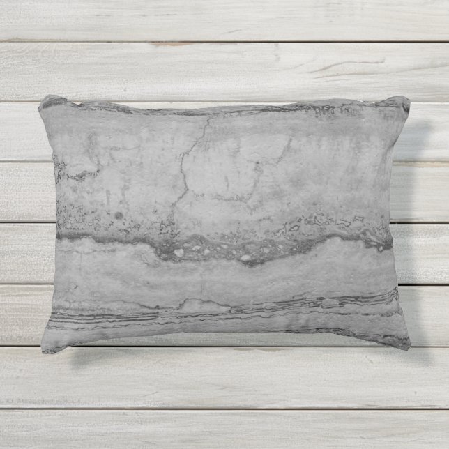 Gray Granite marble | abstract stone pattern   Outdoor Pillow (Front)