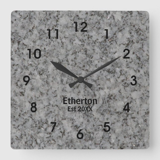 Gray Granite Style Pattern Acrylic Wall Clock (Front)