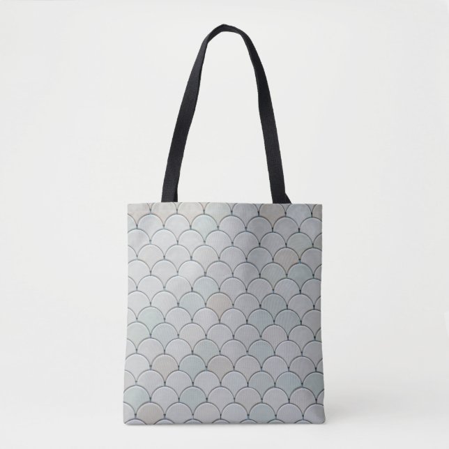 Gray graphic textile tote bag (Front)