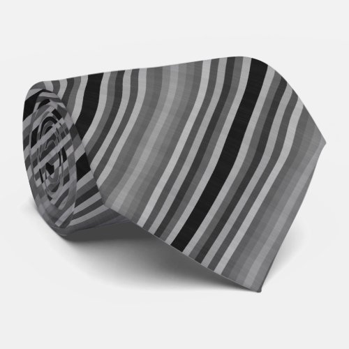 Gray Gray Black Gray Stripes Neck Tie