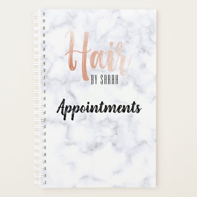 gray gray marble granite rose gold appointments planner (Front)