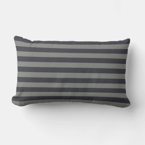 Gray Gray  Nautical Stripes Lumbar Pillow
