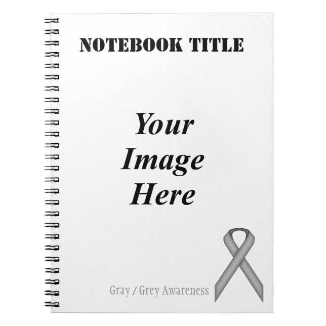 Gray / Gray Standard Ribbon by Kenneth Yoncich Notebook (Front)