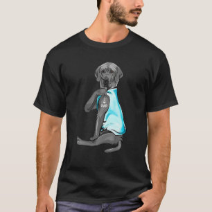 Gray Great Dane Tattoos I Love Dad Dog Lover Gift T-Shirt