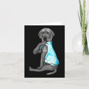Gray Great Dane Tattoos I Love Dad Sitting Gift Fa Card