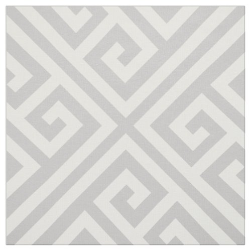 Gray Greek Key Large Scale Fabric