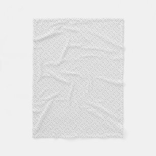Gray Greek Key Pattern Fleece Blanket