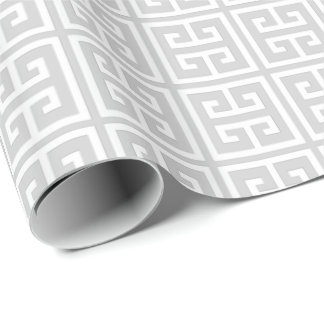 Gray Greek Key Pattern Wrapping Paper