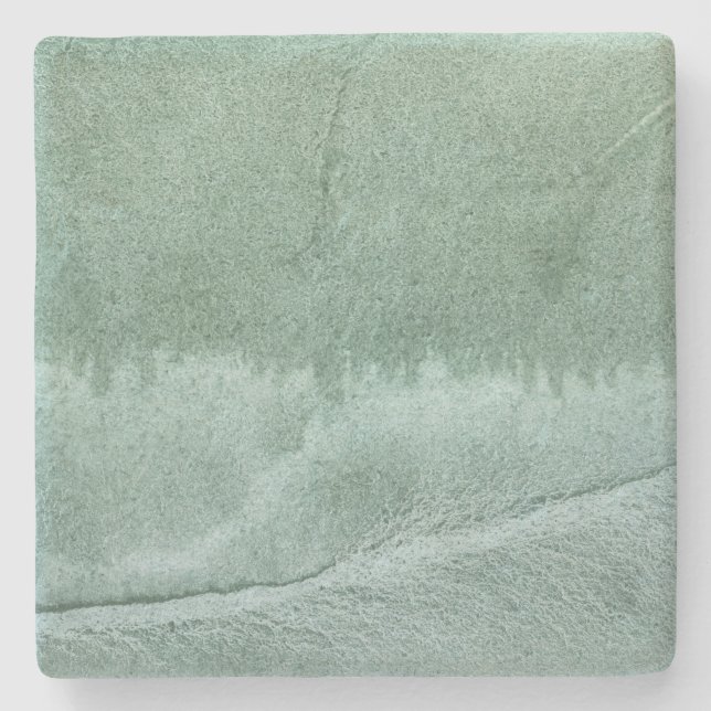 Gray-green abstraction stone coaster (Front)