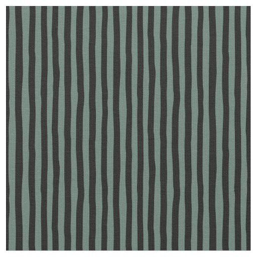 Gray-Green & Black Wonky Stripes Fabric