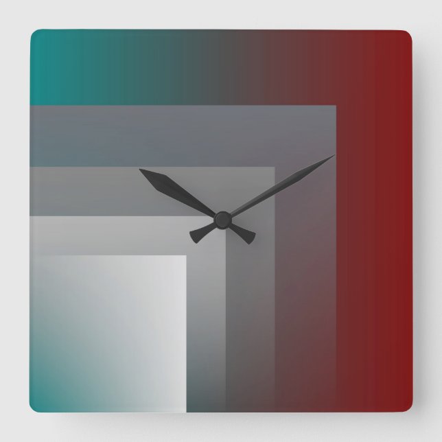 gray green burgundy clock (Front)