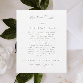 Gray Green Classic Elegant Formal Wedding Enclosure Card