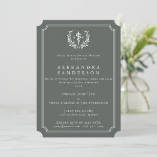 Gray-Green Doctor of Osteopathic Medicine Grad Invitation