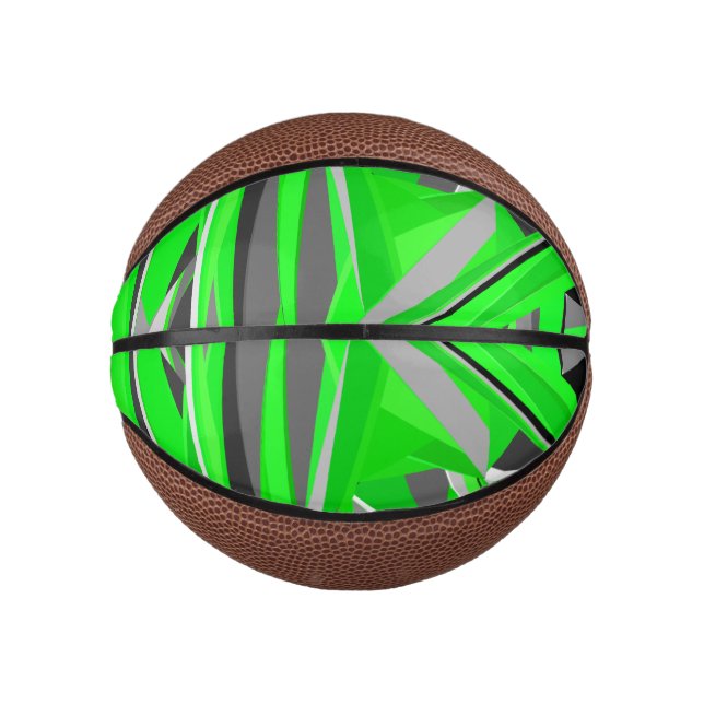 Gray-green geometry mini basketball (Front)