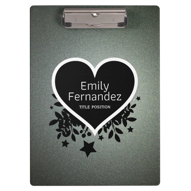 Gray Green Glitter Pattern Clipboard (Front)