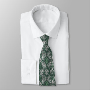 Gray, green imitation snake skin. neck tie