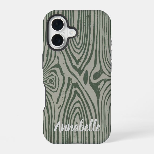 Gray Green iPhone 16 Case (Back)