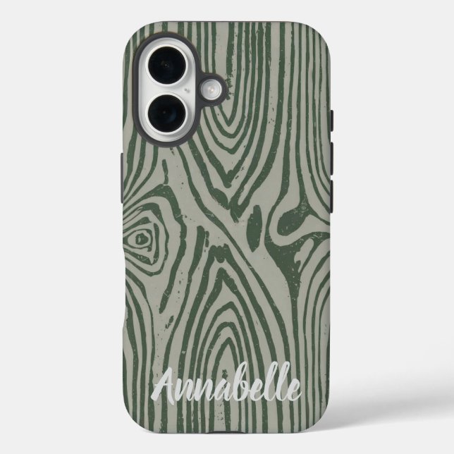 Gray Green iPhone 16 Case (Back)